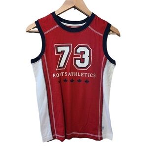 Roots 73 Athletics red white black sleeveless crew-neck  muscle shirt tank top